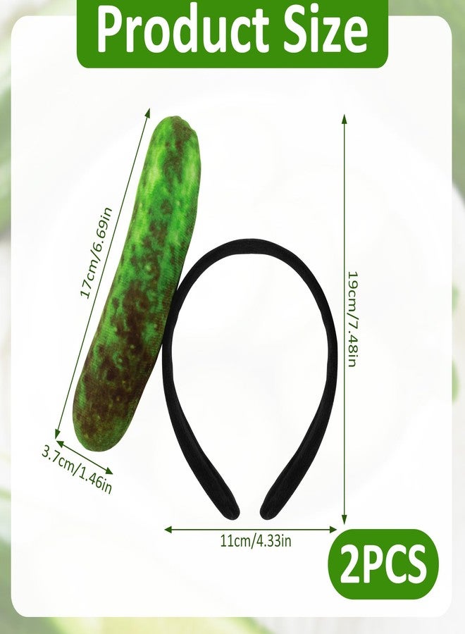 CZMZHFC Cucumber Pickle Headbands,Pickle Headwear,Cute Food Shaped Hair band for Women,Vegetable Hair Hoop for Face Washing,Food Headpieces for Halloween/Cosplay/Parties (2PCS Pickle) - Image 2
